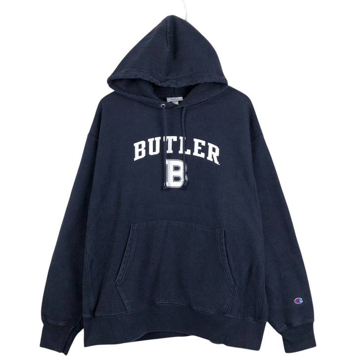Champion Reverse Weave College Pullover Hoodie, Men's XXL cotton navy blue type Vintage Second Hand