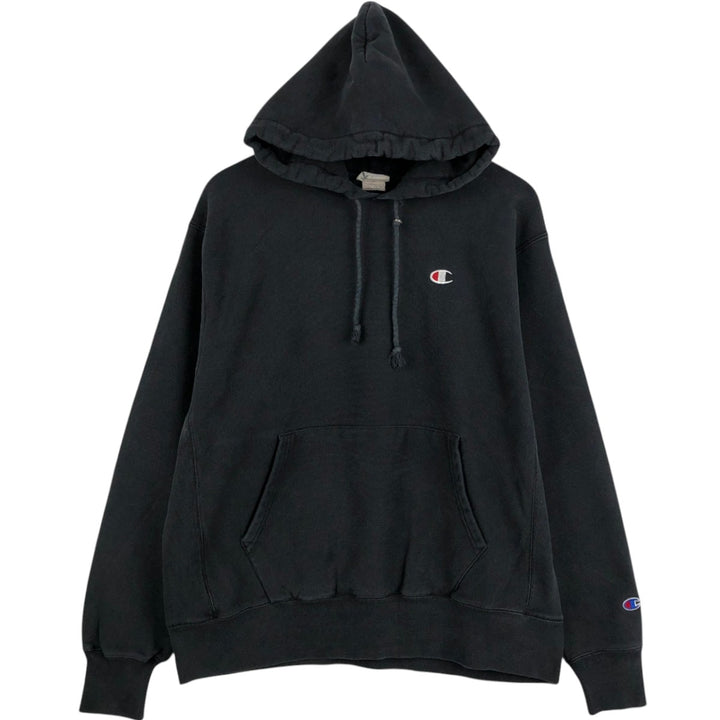 Champion REVERSE WEAVE Reverse Weave Sweat Pullover Hoodie Men's L size cotton black type Vintage Second Hand