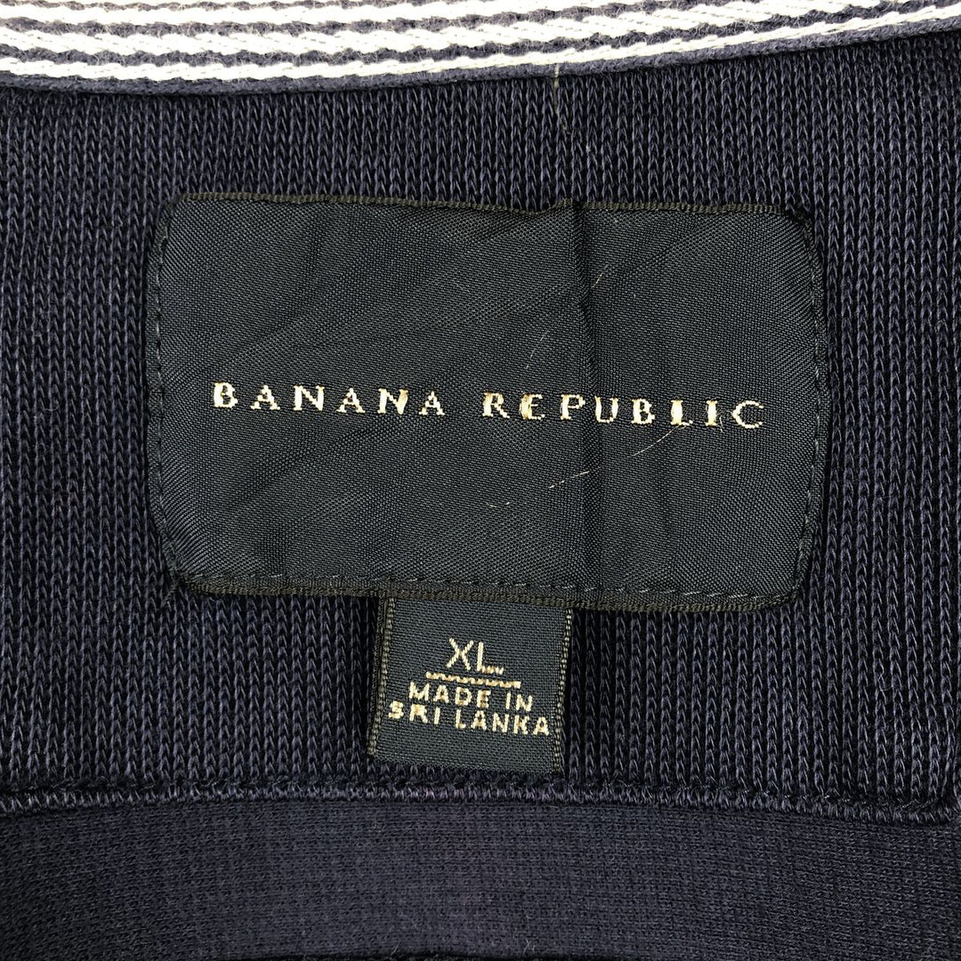 Banana Republic full-zip sweatshirt, men's size XL cotton navy blue type Vintage Second Hand