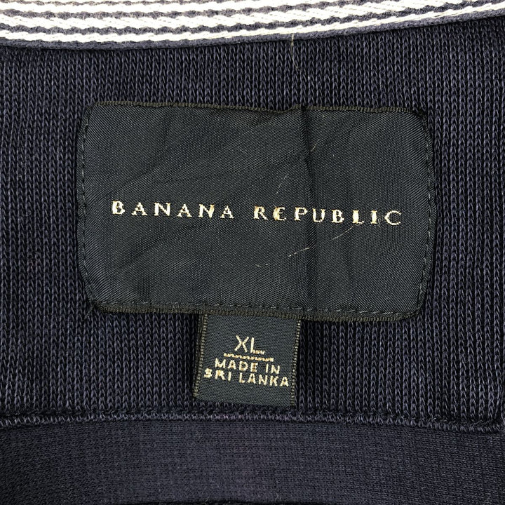 Banana Republic full-zip sweatshirt, men's size XL cotton navy blue type Vintage Second Hand