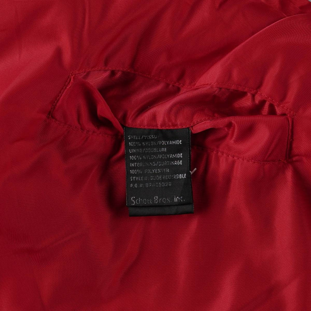 Schott Reversible Padded Vest, Men's Size M (approx.) Nylon red type Vintage Second Hand
