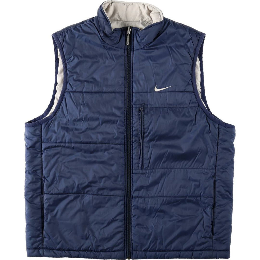 2000'S Nike Reversible Padded Vest, Men's Size M (approx.) Nylon navy blue type Vintage Second Hand