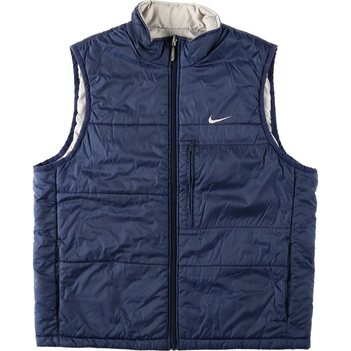 2000'S Nike Reversible Padded Vest, Men's Size M (approx.) Nylon navy blue type Vintage Second Hand