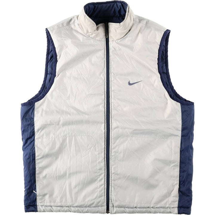 2000'S Nike Reversible Padded Vest, Men's Size M (approx.) Nylon navy blue type Vintage Second Hand