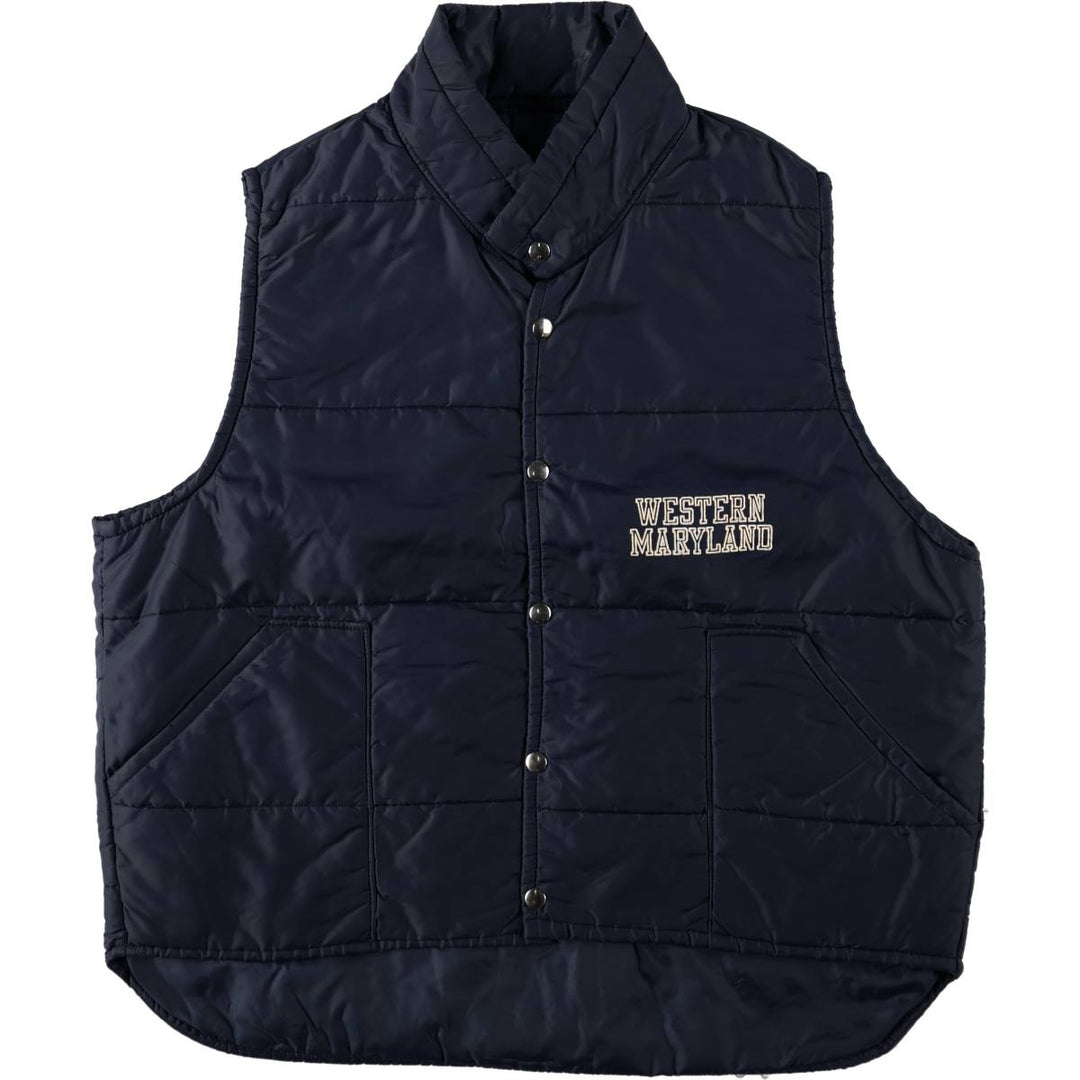 70s-80'S Artex padded vest, X-LARGE (equivalent to men's XL), vintage. Nylon navy blue type Vintage Second Hand