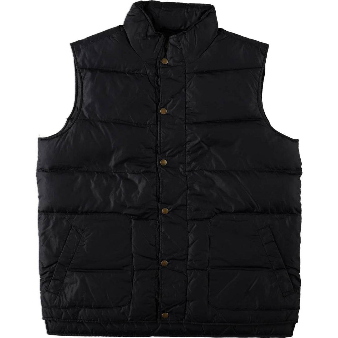 2000'S Lands' End Down Vest, Men's Size L Nylon black type Vintage Second Hand