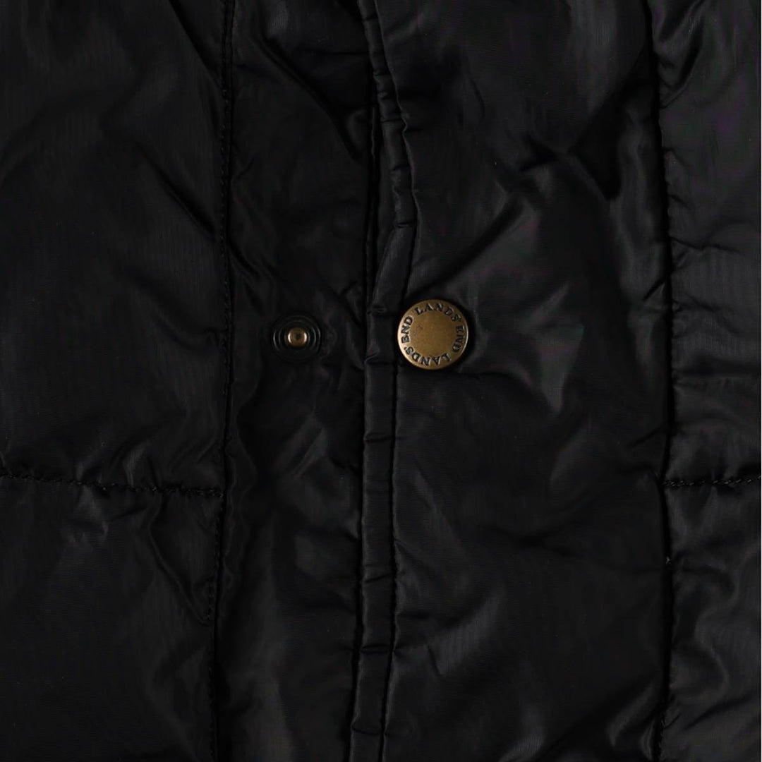 2000'S Lands' End Down Vest, Men's Size L Nylon black type Vintage Second Hand
