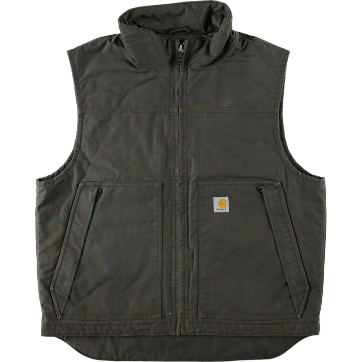 Carhartt Quick Duck Jefferson Vest, padded duck vest, men's size L (approx.) cotton Khaki type Vintage Second Hand