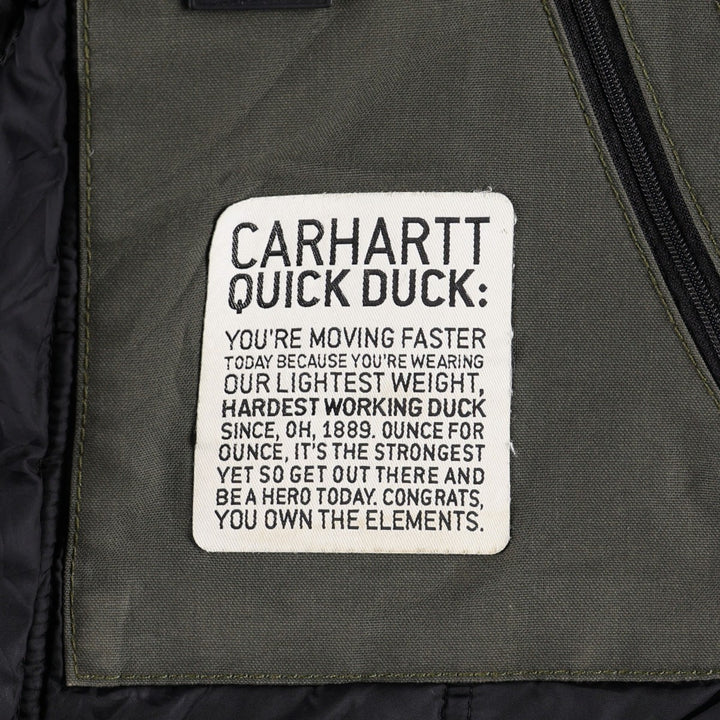 Carhartt Quick Duck Jefferson Vest, padded duck vest, men's size L (approx.) cotton Khaki type Vintage Second Hand