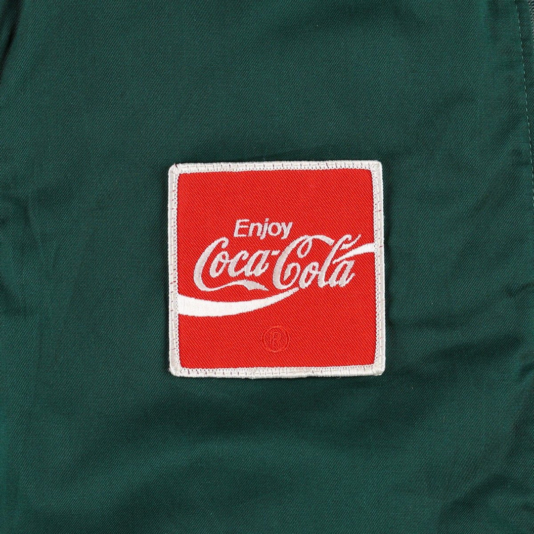 Riverside Coca-Cola Padded Advertising Work Vest, Made in USA, Men's Size XL (approx.) polyester Green type dark green Vintage Second Hand