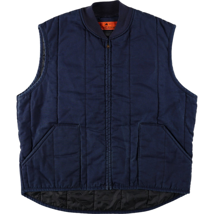 ~90'S Red Kap Padded Work Vest, Made in USA, Men's XL equivalent, Vintage polyester navy blue type Vintage Second Hand