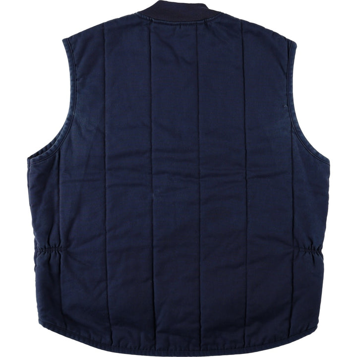 ~90'S Red Kap Padded Work Vest, Made in USA, Men's XL equivalent, Vintage polyester navy blue type Vintage Second Hand