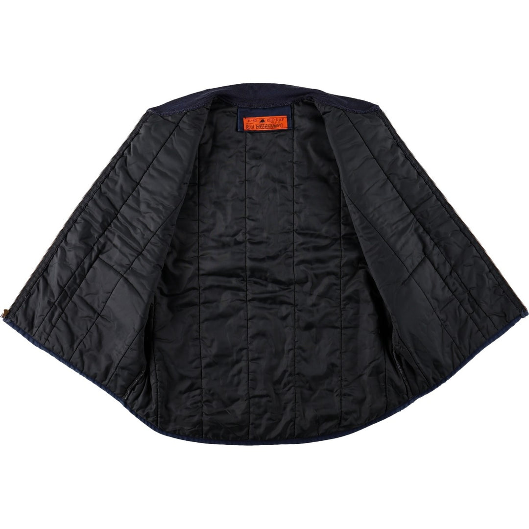 ~90'S Red Kap Padded Work Vest, Made in USA, Men's XL equivalent, Vintage polyester navy blue type Vintage Second Hand