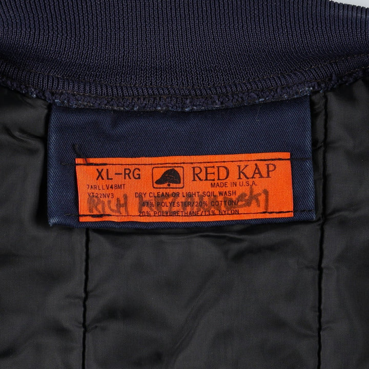 ~90'S Red Kap Padded Work Vest, Made in USA, Men's XL equivalent, Vintage polyester navy blue type Vintage Second Hand