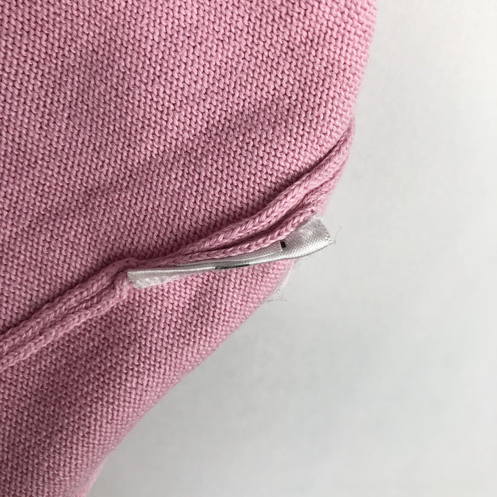 Ralph Lauren POLO RALPH LAUREN V-neck cotton knit sweater, women's size L (approx.) Pima Cotton pink type Vintage Second Hand