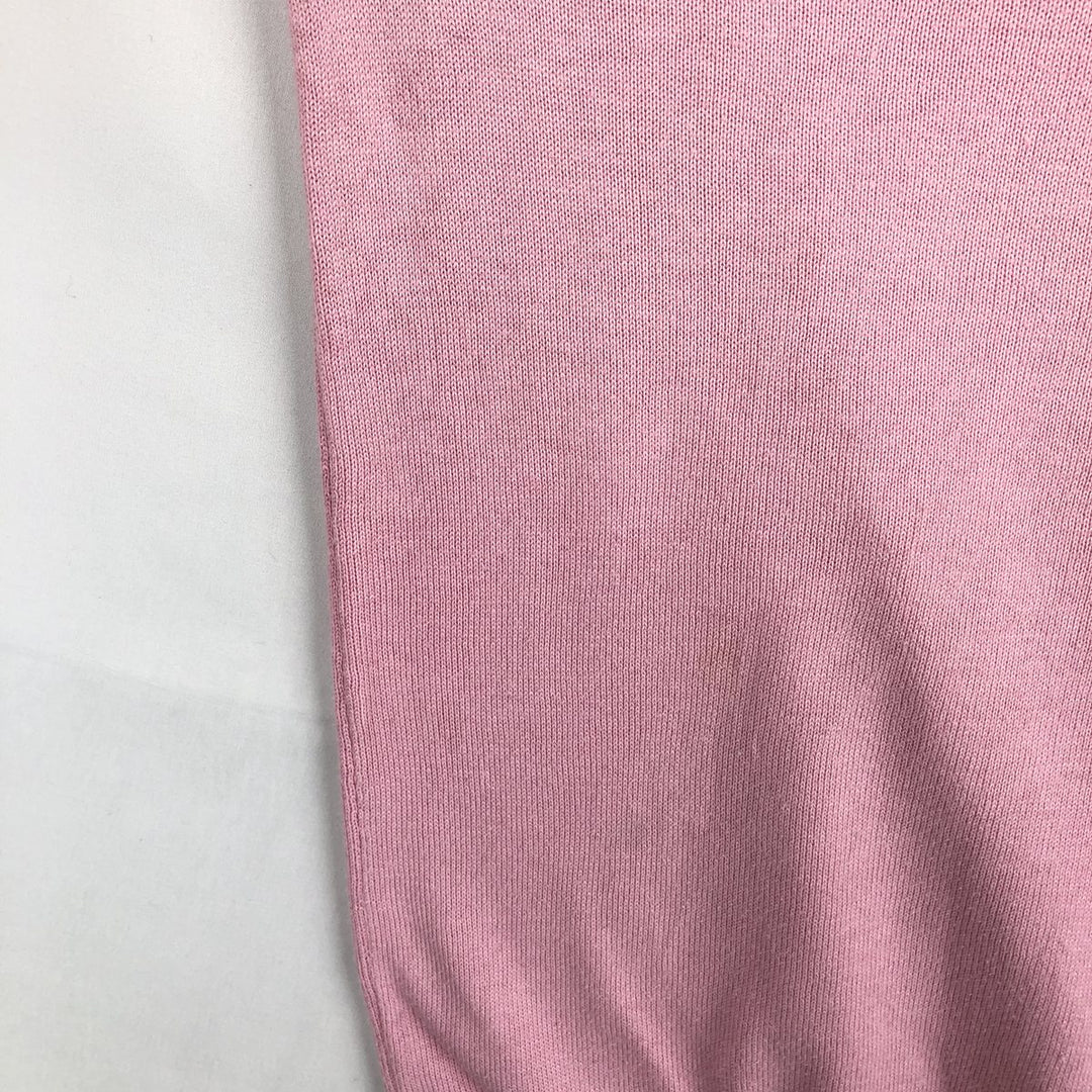 Ralph Lauren POLO RALPH LAUREN V-neck cotton knit sweater, women's size L (approx.) Pima Cotton pink type Vintage Second Hand