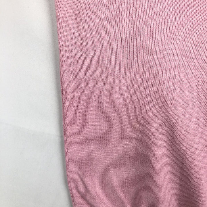 Ralph Lauren POLO RALPH LAUREN V-neck cotton knit sweater, women's size L (approx.) Pima Cotton pink type Vintage Second Hand