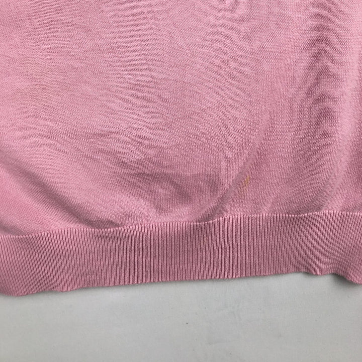 Ralph Lauren POLO RALPH LAUREN V-neck cotton knit sweater, women's size L (approx.) Pima Cotton pink type Vintage Second Hand