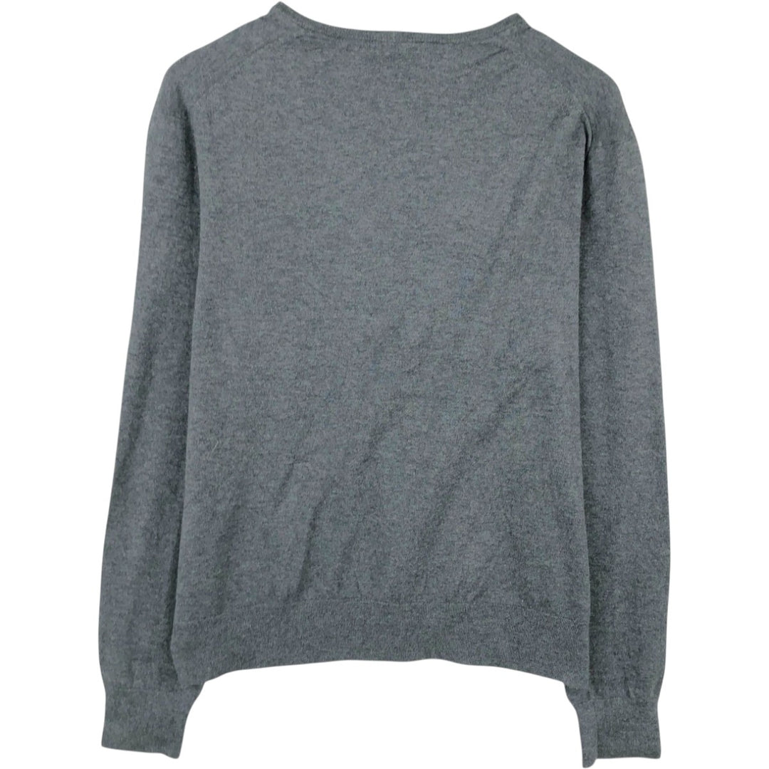Ralph Lauren POLO RALPH LAUREN V-neck cotton knit sweater, women's size XL (approx.) cotton Charcoal Vintage Second Hand