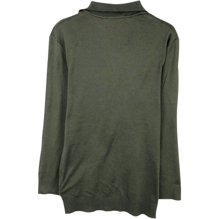 Ralph Lauren RALPH LAUREN Skipper Collar Cotton Knit Sweater, Women's Size M (approx.) cotton dark green Vintage Second Hand
