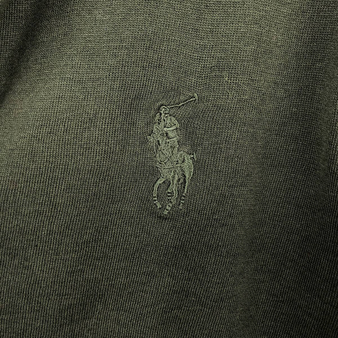 Ralph Lauren RALPH LAUREN Skipper Collar Cotton Knit Sweater, Women's Size M (approx.) cotton dark green Vintage Second Hand