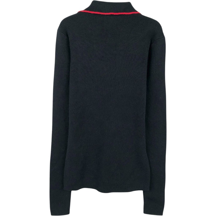 Ralph Lauren POLO JEANS COMPANY Skipper Collar Rib-Knit Cotton Sweater, Women's Size S (approx.) cotton black type Vintage Second Hand