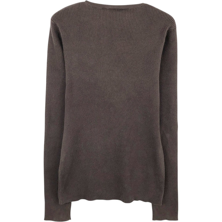 Ralph Lauren POLO JEANS COMPANY Ribbed V-Neck Cotton Knit Sweater, Women's Size M (approx.) cotton brown type Vintage Second Hand