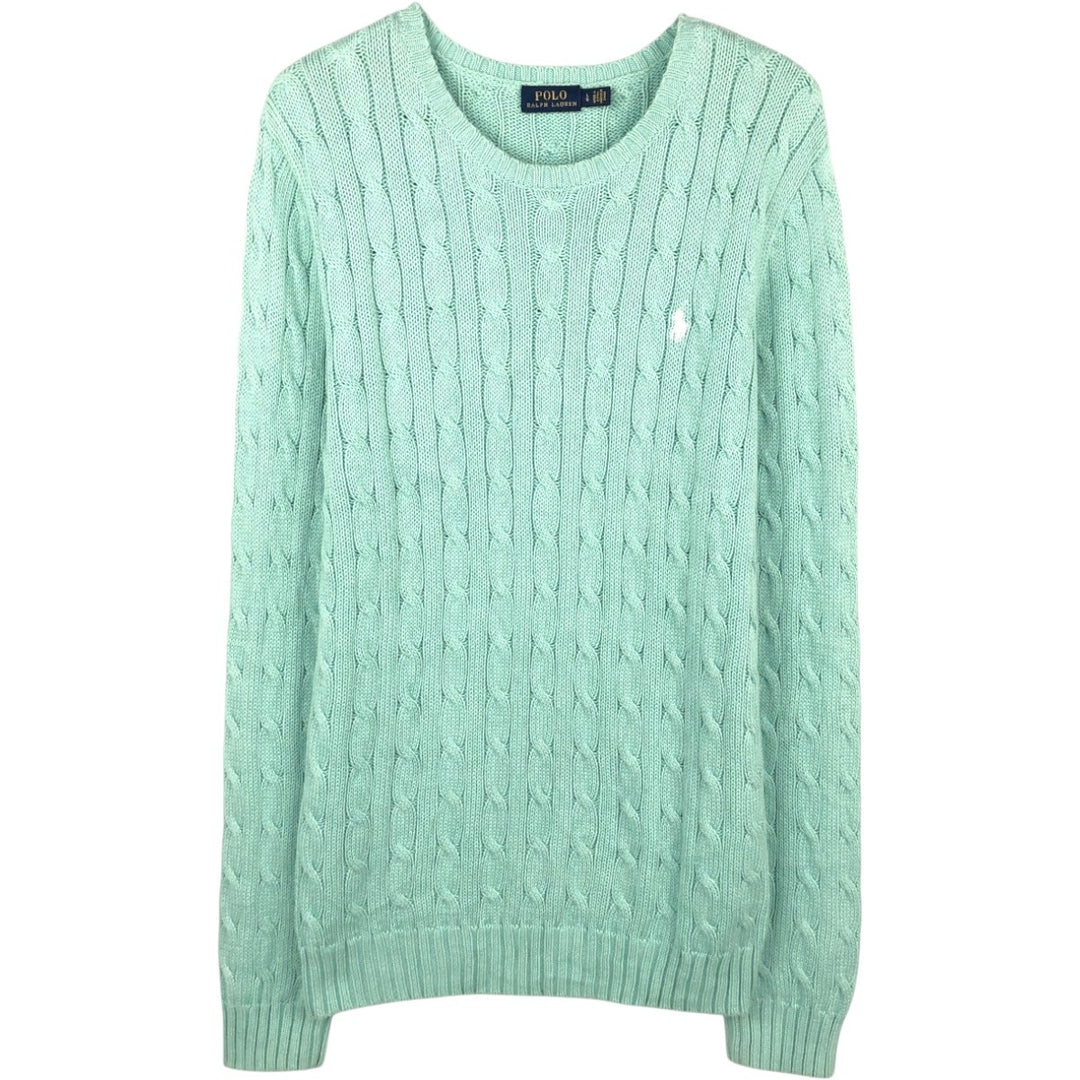 Ralph Lauren POLO RALPH LAUREN Cable Knit Sweater, Women's Size L (approx.) unclear Mint green Vintage Second Hand