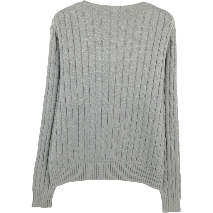 Ralph Lauren POLO RALPH LAUREN Cable knit cotton sweater Women's size L cotton gray type Vintage Second Hand