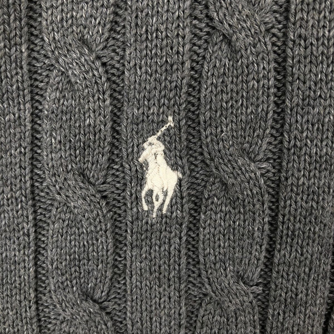 Ralph Lauren POLO RALPH LAUREN Cable knit cotton sweater Women's size L cotton gray type Vintage Second Hand