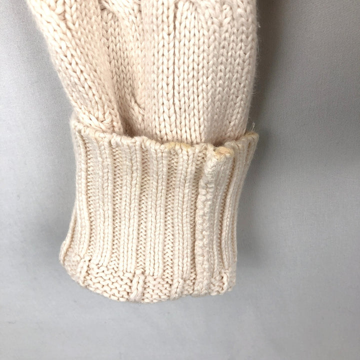 Ralph Lauren RALPH LAUREN SPORT Cable Knit V-Neck Cotton Sweater, Women's Size XS (approx.) cotton ivory Vintage Second Hand