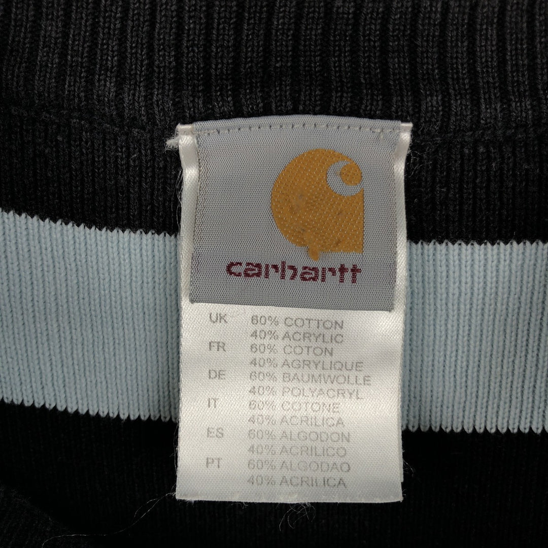 Carhartt Border Pattern Cotton Knit Sweater, Women's Size S (approx.) cotton Blue type light blue Vintage Second Hand