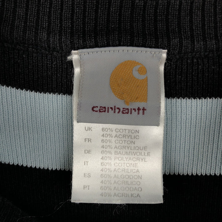 Carhartt Border Pattern Cotton Knit Sweater, Women's Size S (approx.) cotton Blue type light blue Vintage Second Hand