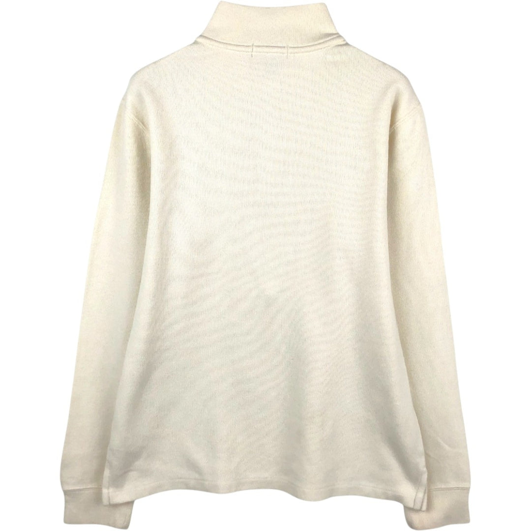Ralph Lauren POLO RALPH LAUREN Cotton Knit Half-Zip Sweater, Women's Size M cotton ivory Vintage Second Hand