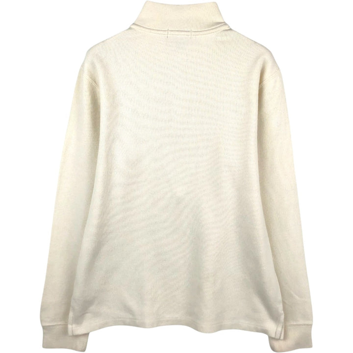 Ralph Lauren POLO RALPH LAUREN Cotton Knit Half-Zip Sweater, Women's Size M cotton ivory Vintage Second Hand