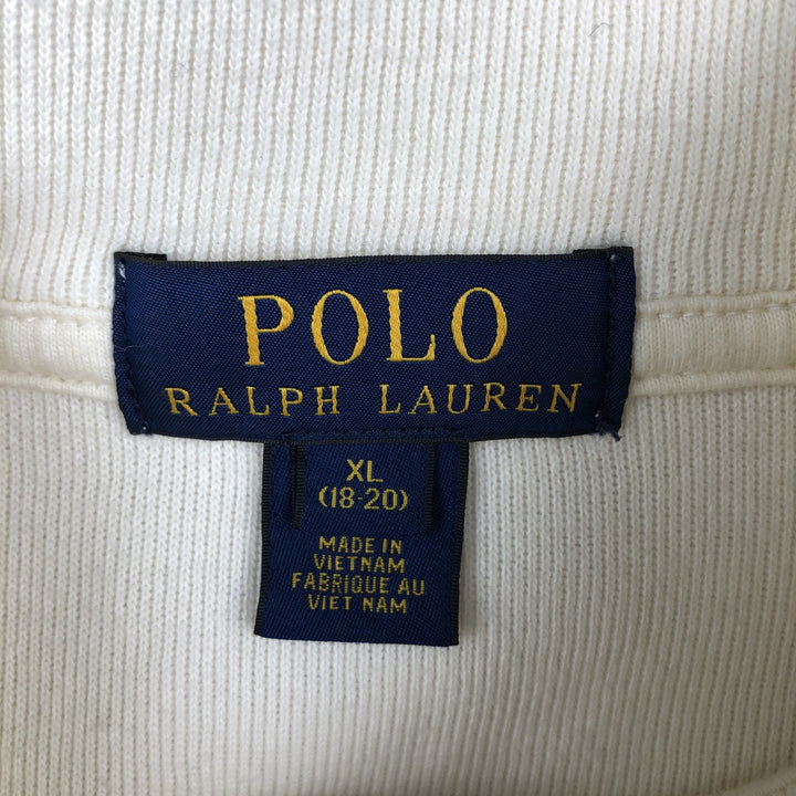 Ralph Lauren POLO RALPH LAUREN Cotton Knit Half-Zip Sweater, Women's Size M cotton ivory Vintage Second Hand