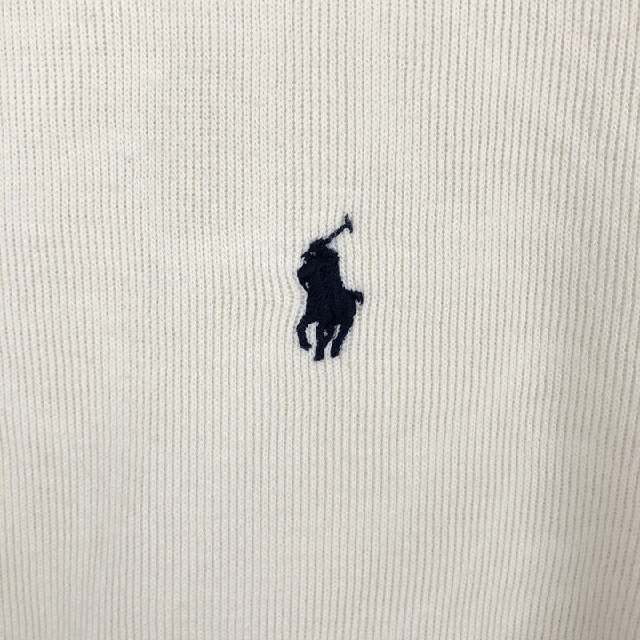 Ralph Lauren POLO RALPH LAUREN Cotton Knit Half-Zip Sweater, Women's Size M cotton ivory Vintage Second Hand