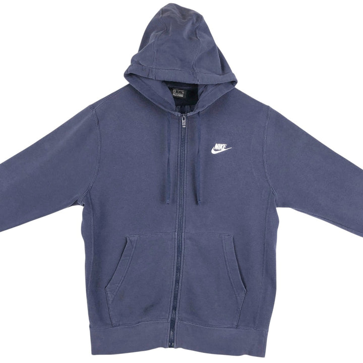 Nike Sweat Full Zip Hoodie, Men's Size S cotton navy blue type Vintage Second Hand