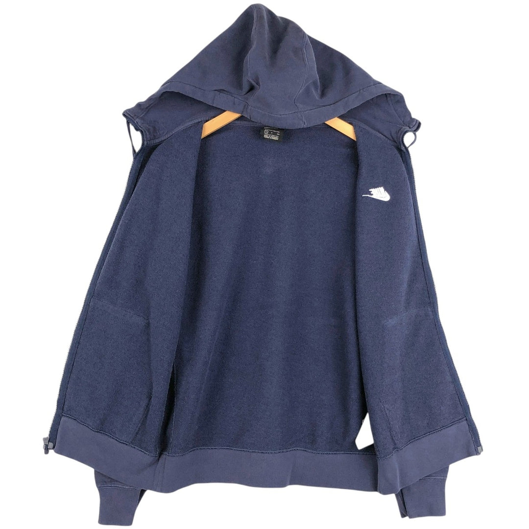 Nike Sweat Full Zip Hoodie, Men's Size S cotton navy blue type Vintage Second Hand