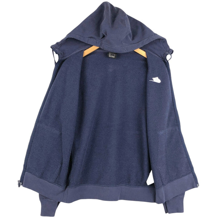 Nike Sweat Full Zip Hoodie, Men's Size S cotton navy blue type Vintage Second Hand