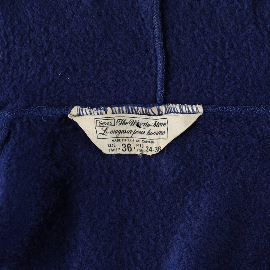 Sears The Men's Store Full-Zip Sweatshirt, Made in Canada, Men's Size S (approx.), Vintage. unclear Navy blue Vintage Second Hand