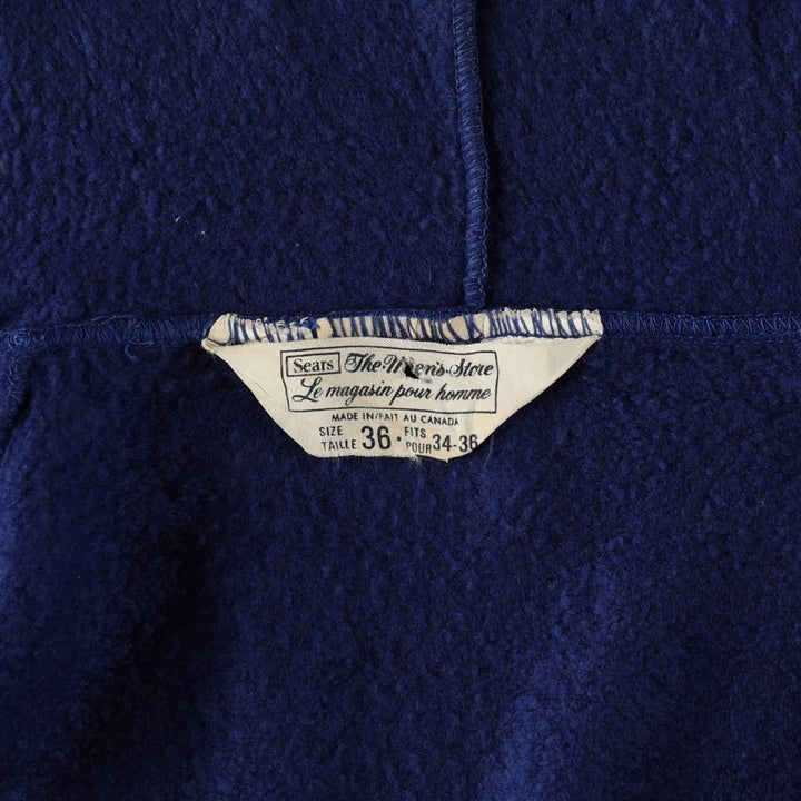 Sears The Men's Store Full-Zip Sweatshirt, Made in Canada, Men's Size S (approx.), Vintage. unclear Navy blue Vintage Second Hand
