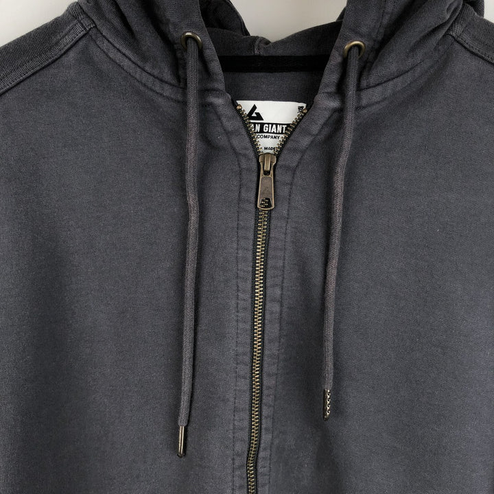 AMERICAN GIANT Full-Zip Sweatshirt, Made in USA, Men's Size L (approx.) cotton Charcoal Vintage Second Hand