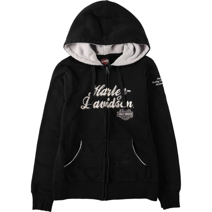 Harley-Davidson Motorcycle Sweat Full-Zip Hoodie, Women's Size S (approx.) cotton black type Vintage Second Hand