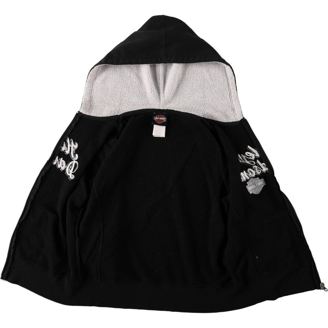 Harley-Davidson Motorcycle Sweat Full-Zip Hoodie, Women's Size S (approx.) cotton black type Vintage Second Hand