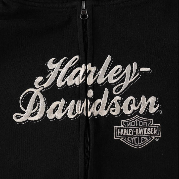 Harley-Davidson Motorcycle Sweat Full-Zip Hoodie, Women's Size S (approx.) cotton black type Vintage Second Hand