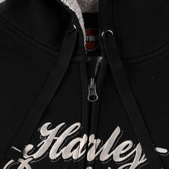 Harley-Davidson Motorcycle Sweat Full-Zip Hoodie, Women's Size S (approx.) cotton black type Vintage Second Hand