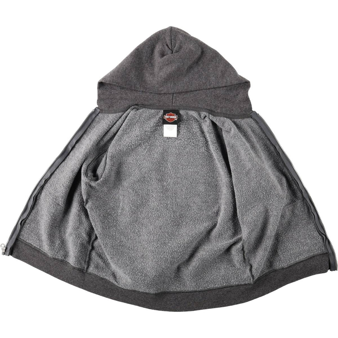 Harley-Davidson Sweat Full-Zip Hoodie, Women's Size M (approx.) cotton Charcoal Vintage Second Hand