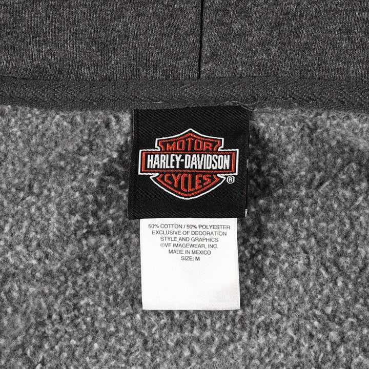 Harley-Davidson Sweat Full-Zip Hoodie, Women's Size M (approx.) cotton Charcoal Vintage Second Hand
