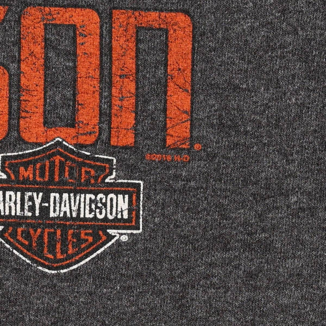 Harley-Davidson Sweat Full-Zip Hoodie, Women's Size M (approx.) cotton Charcoal Vintage Second Hand